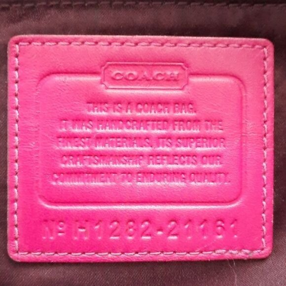 Coach Black Gray Pink Canvas Chain Strap Shoulder Tote Handbag No H1282-21161 - Picture 13 of 16